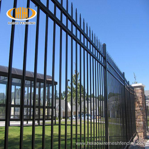 custom powder coated metal tubular picket iron fence